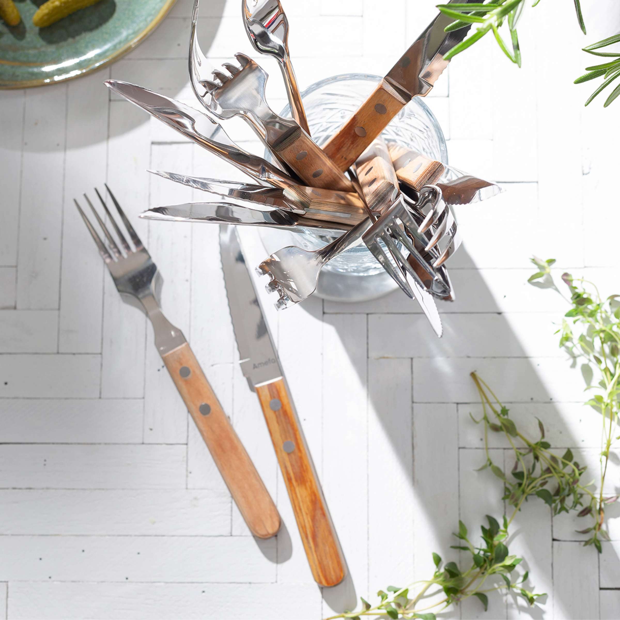 PIZZA Steakgabel Set 6-teilig holz