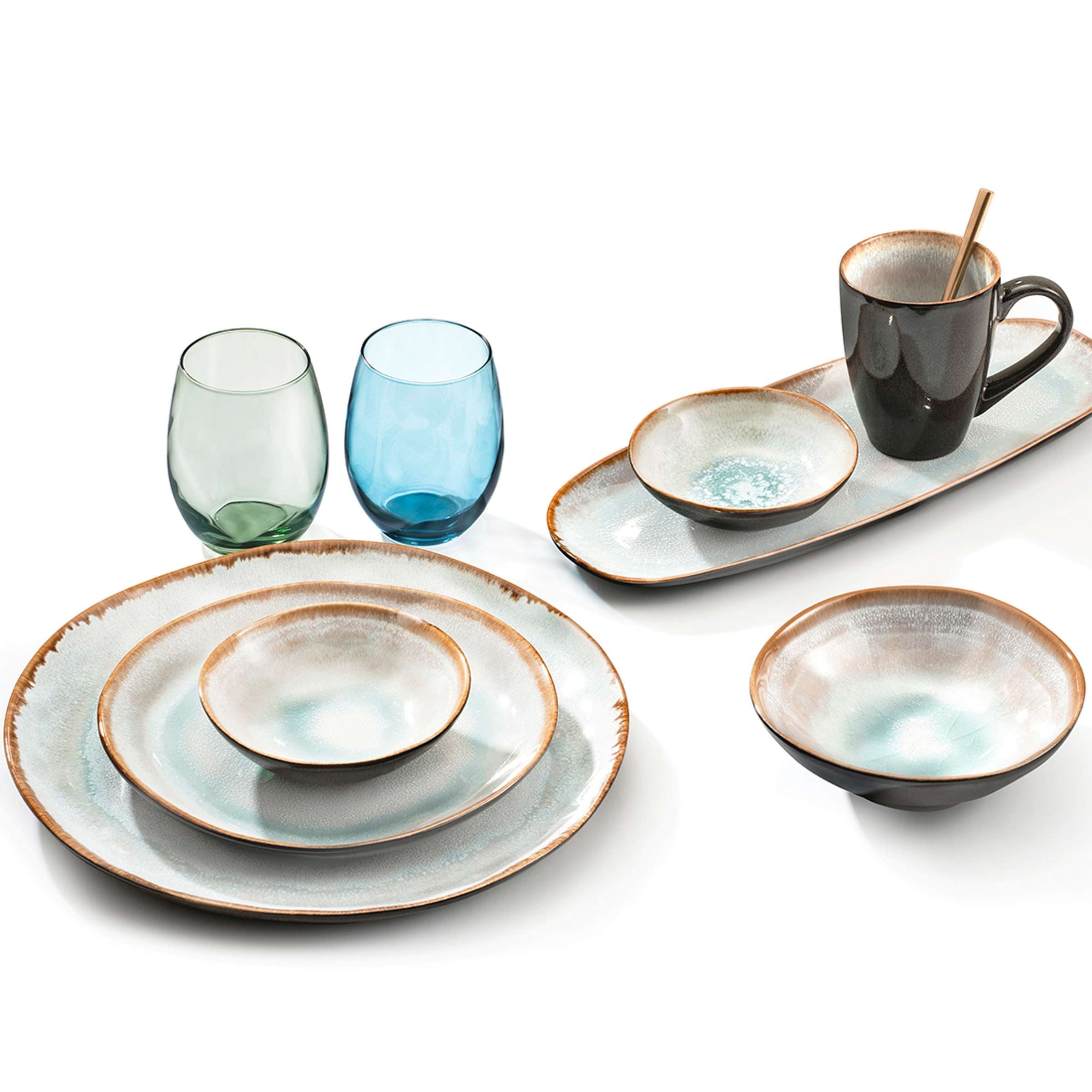 SHADOW AQUA Schüssel groß blau,grau 6 Stück