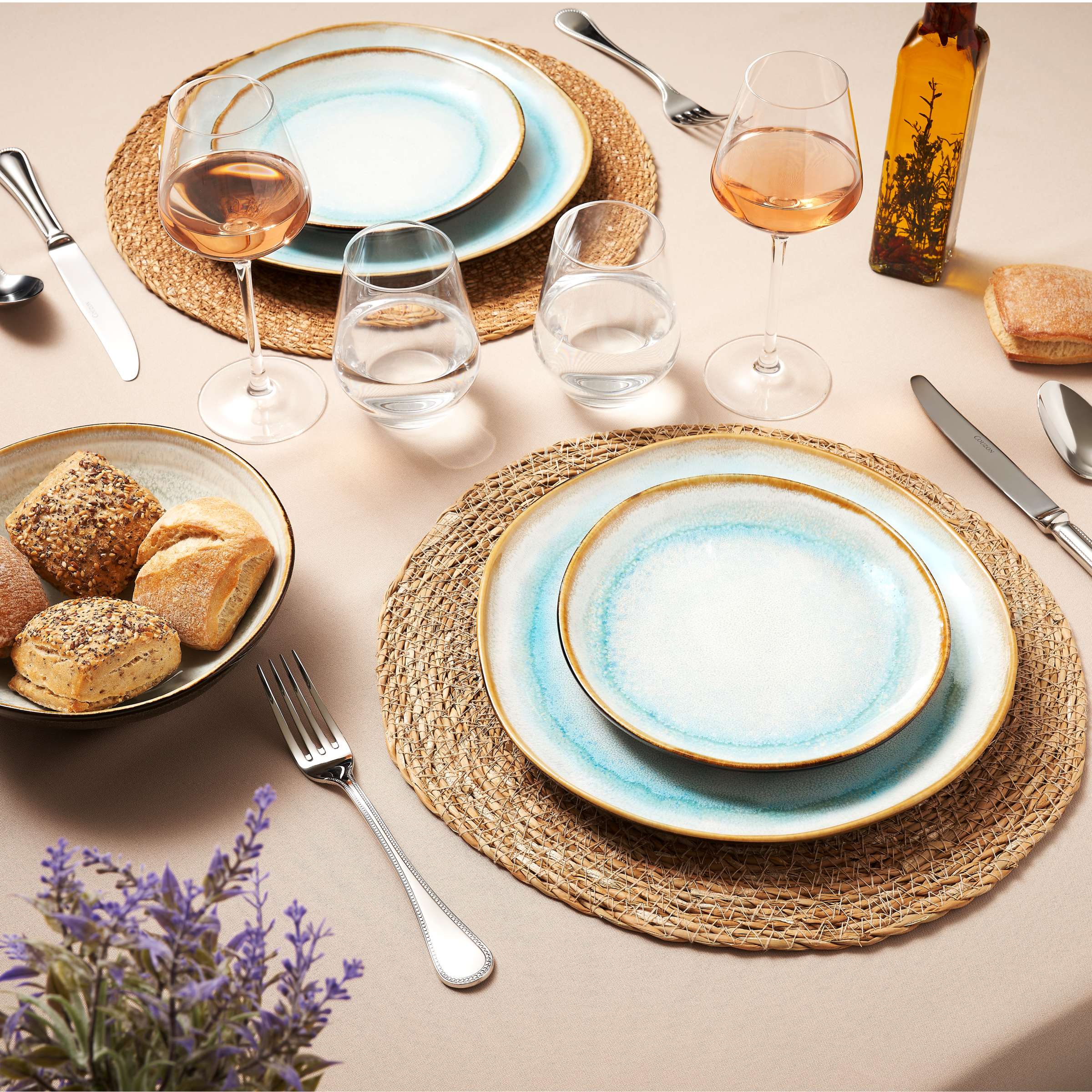 SHADOW AQUA Dessertteller blau,grau 6 Stück