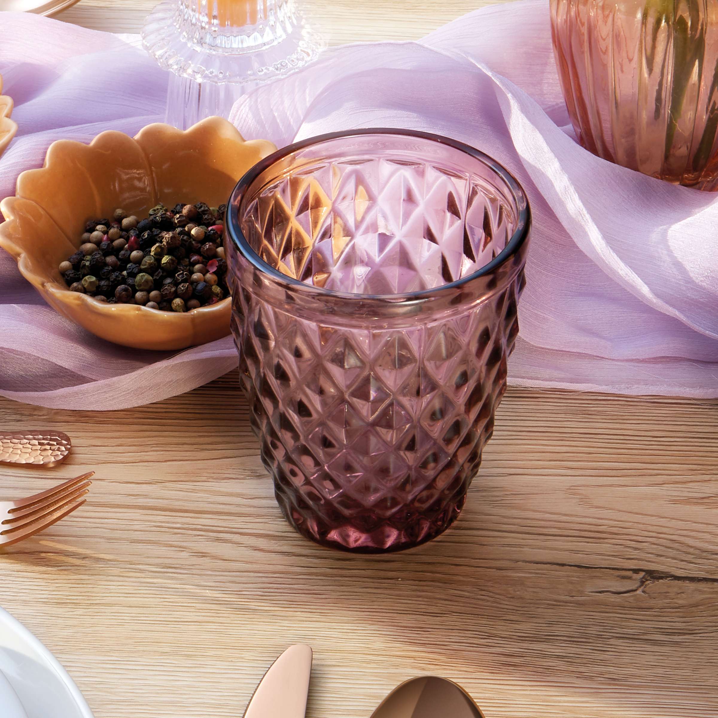 DIAMOND Trinkglas lila 6 Stück