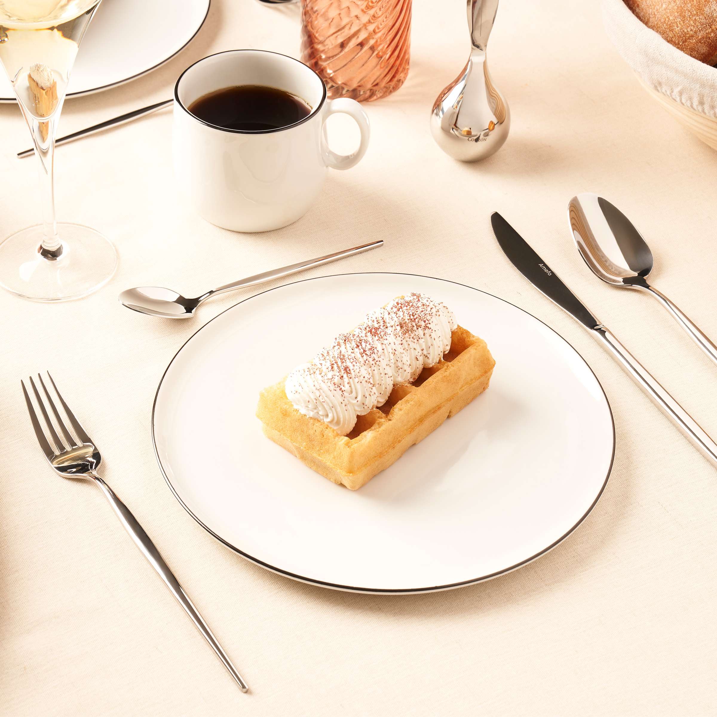 YAKA BLACK Speiseteller schwarz,weiß 6 Stück