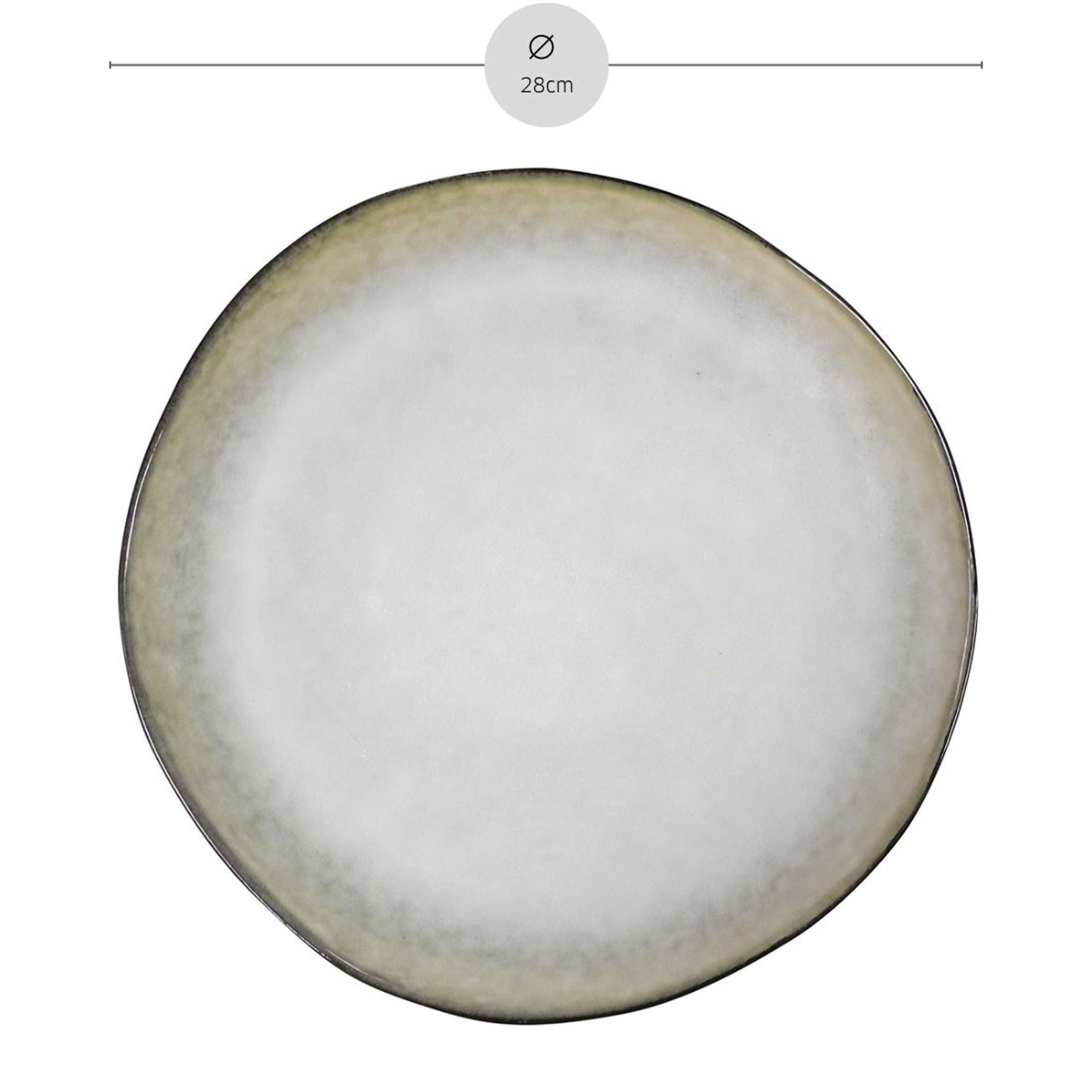 SHADOW NACRE Speiseteller grau,weiß 6 Stück