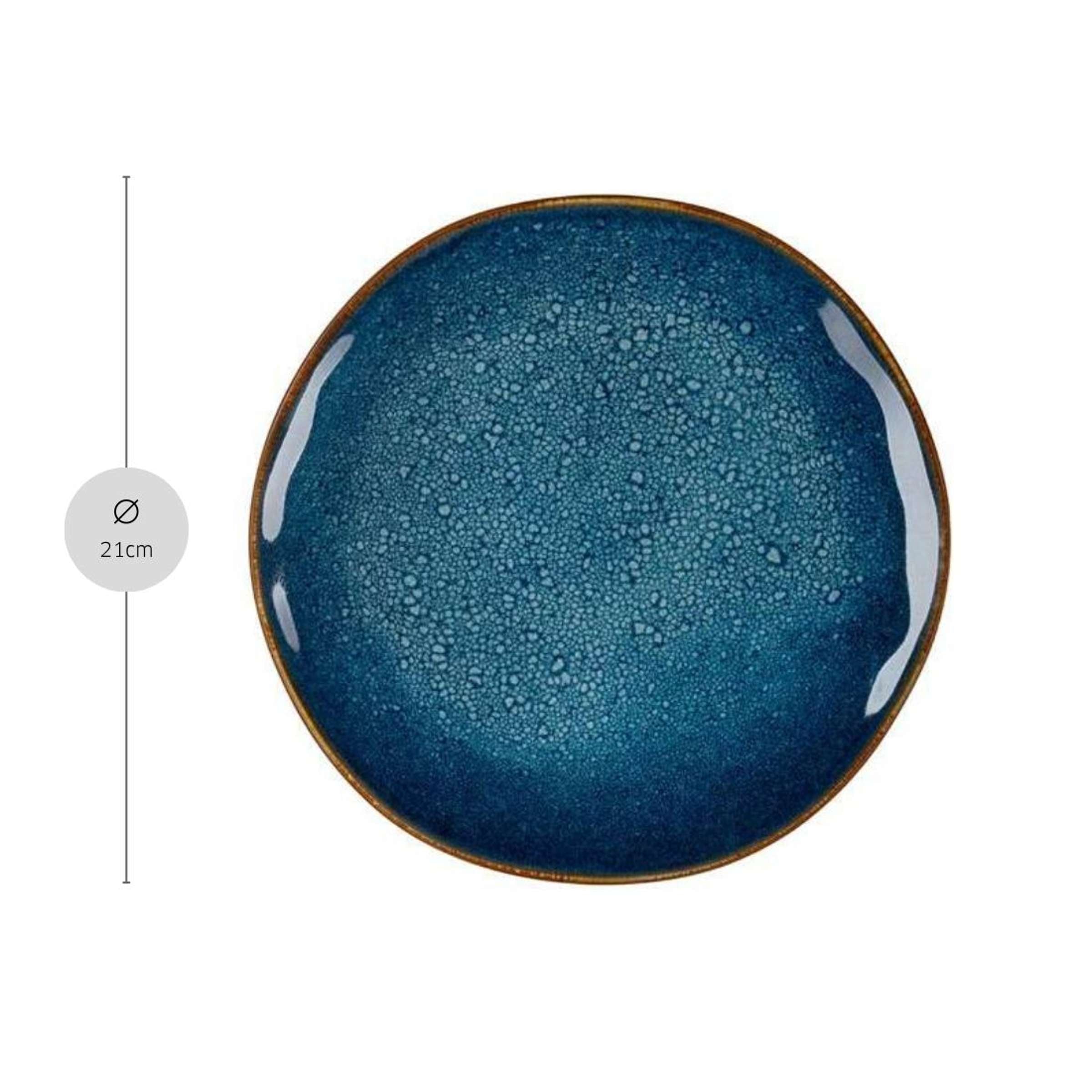 VERTIGO DENIM Dessertteller blau,braun 6 Stück