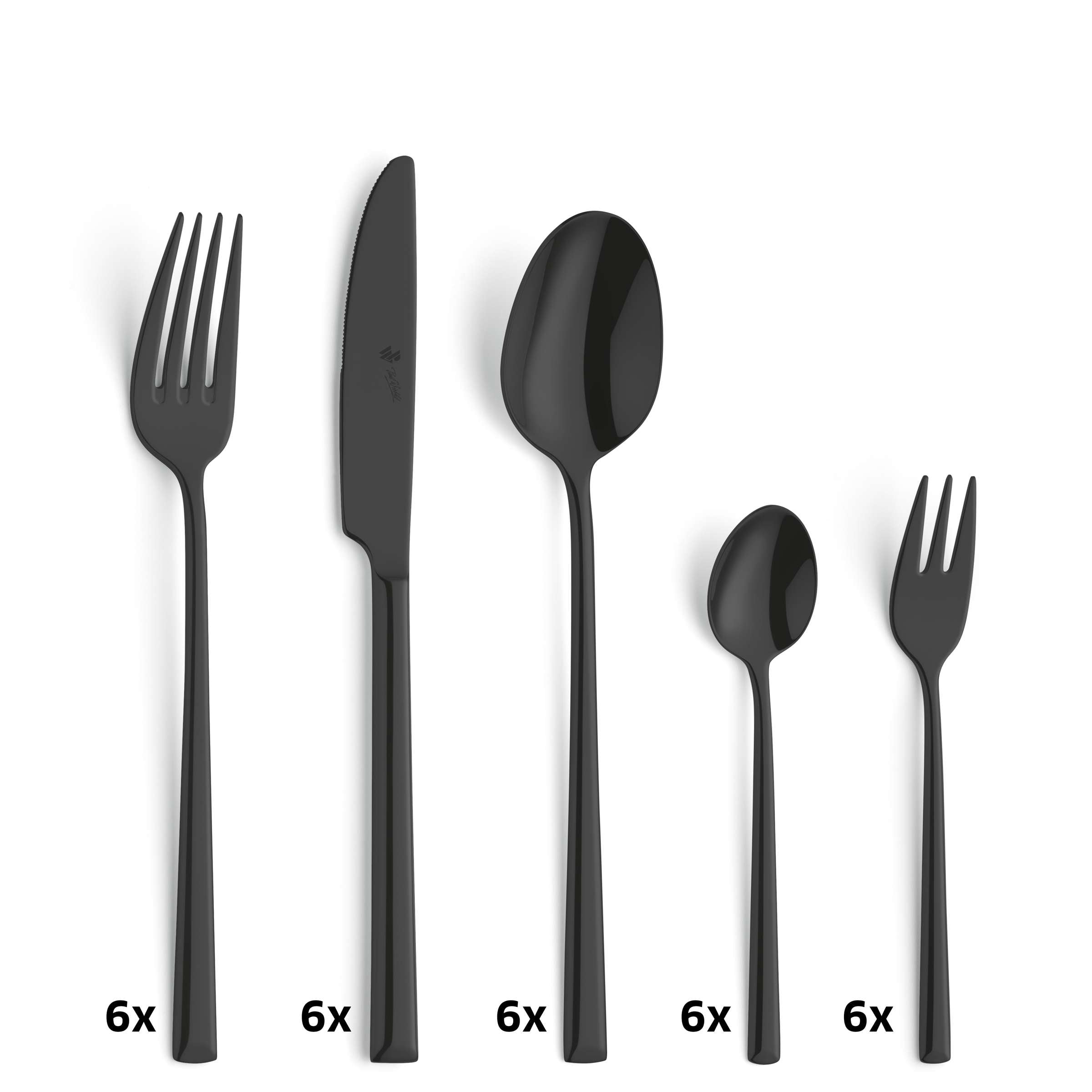 VIVENDI Besteckset 30-teilig PVD schwarz