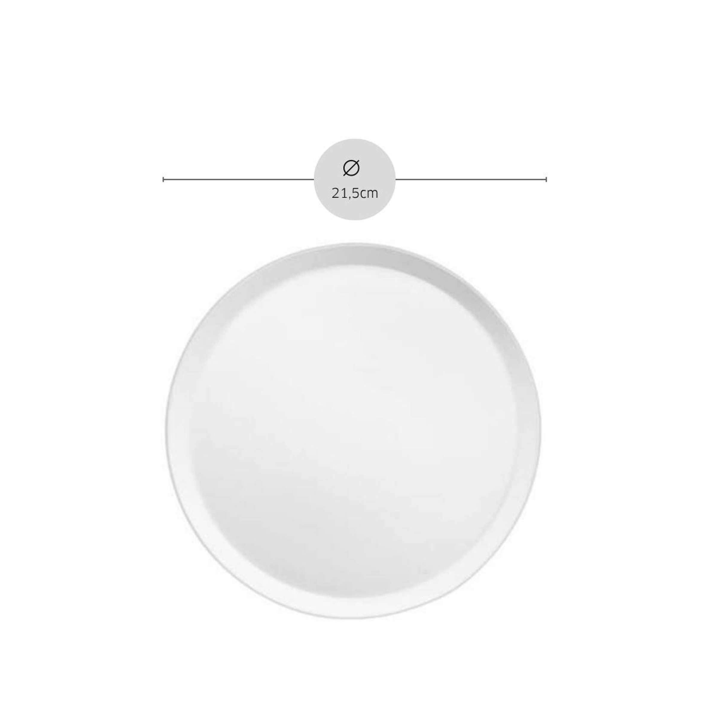 YAKA WHITE Dessertteller weiß 6 Stück