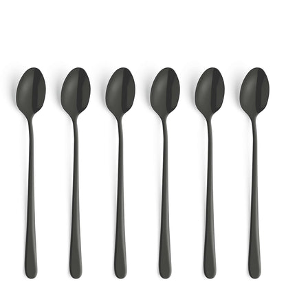AUSTIN Longdrink-/Latte Macchiato Löffel Set 6-teilig PVD schwarz