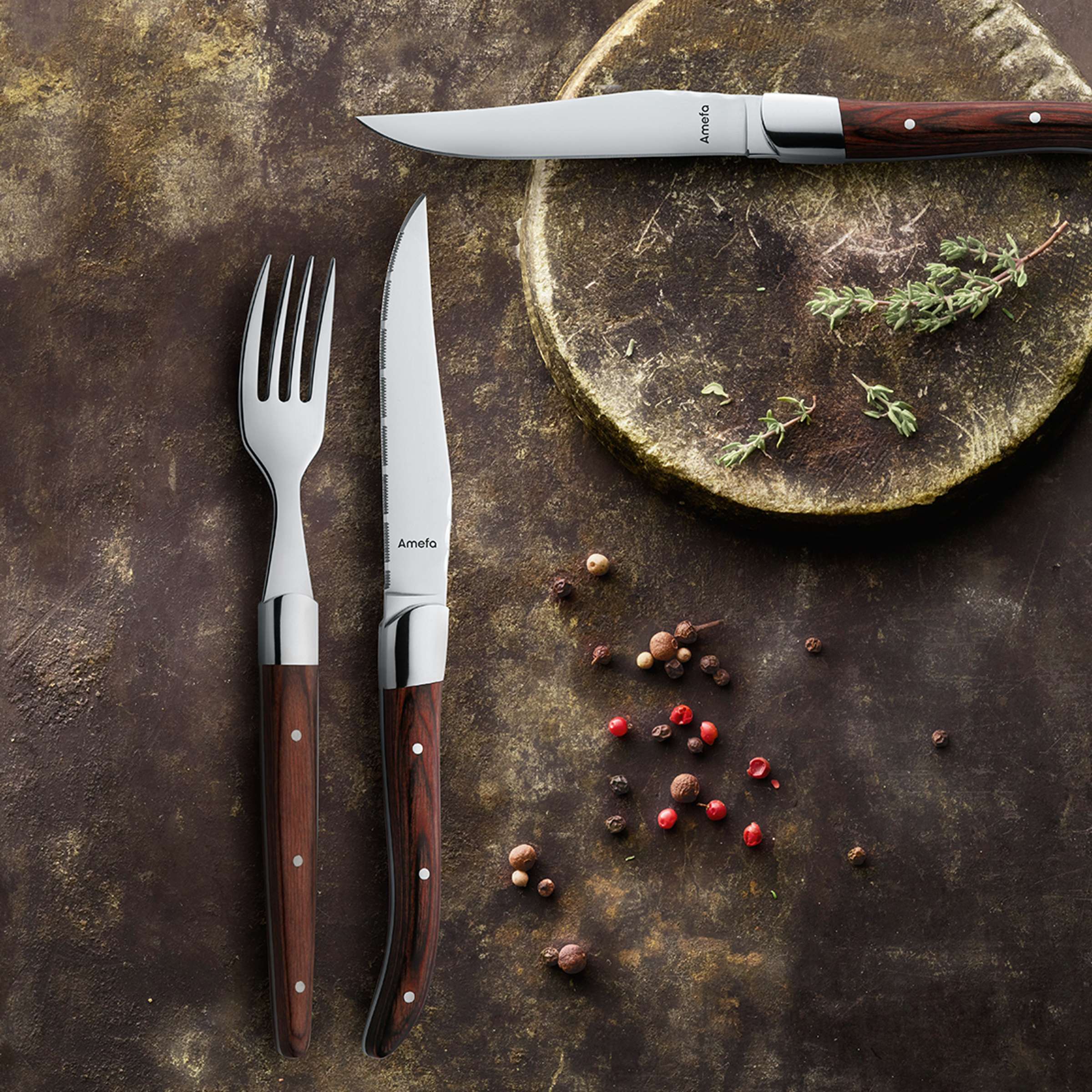 ROYAL STEAK Steakbesteck Set 4-teilig holz