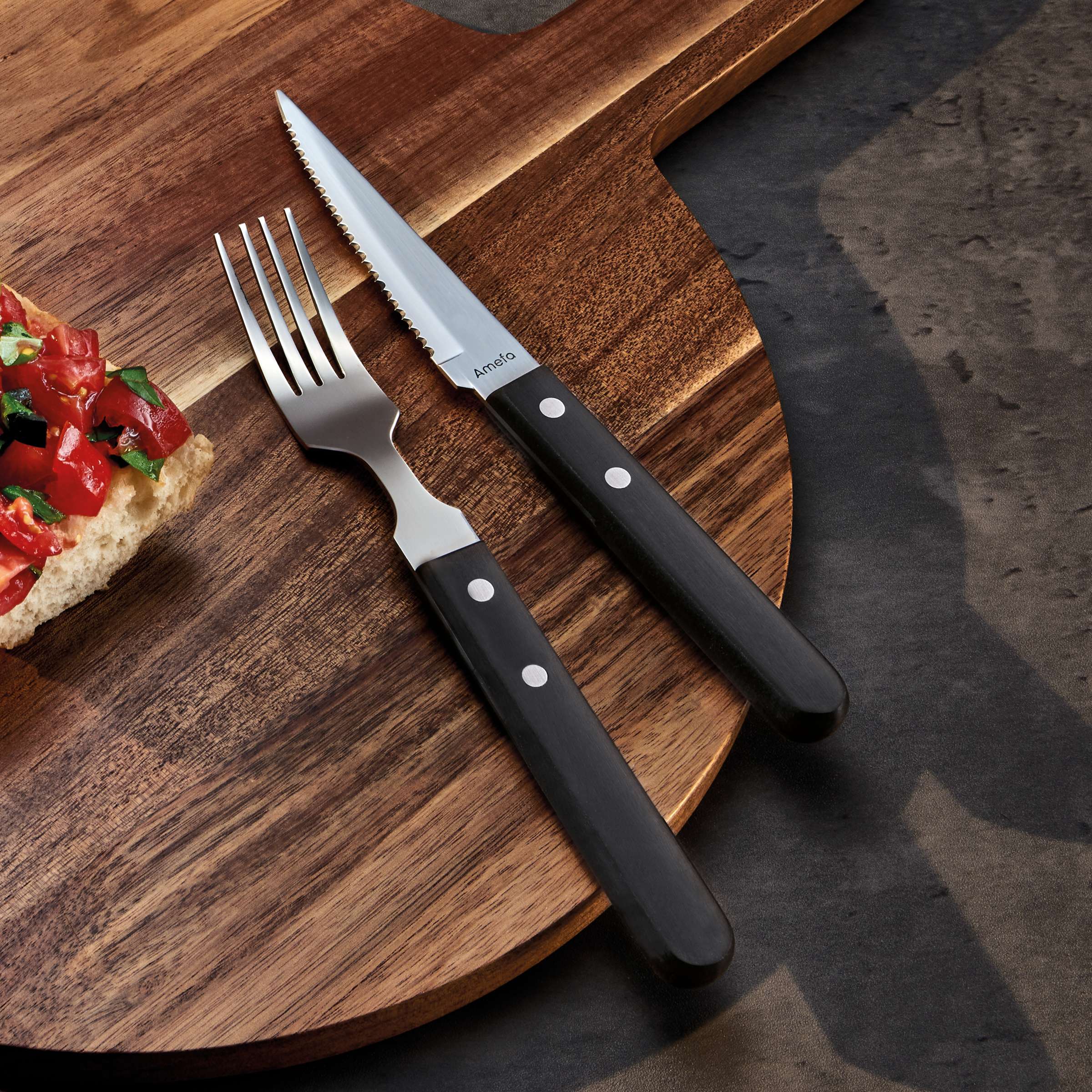 PIZZA Steakmesser Set 6-teilig schwarz