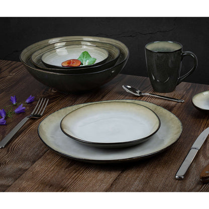 SHADOW NACRE Speiseteller grau,weiß 6 Stück