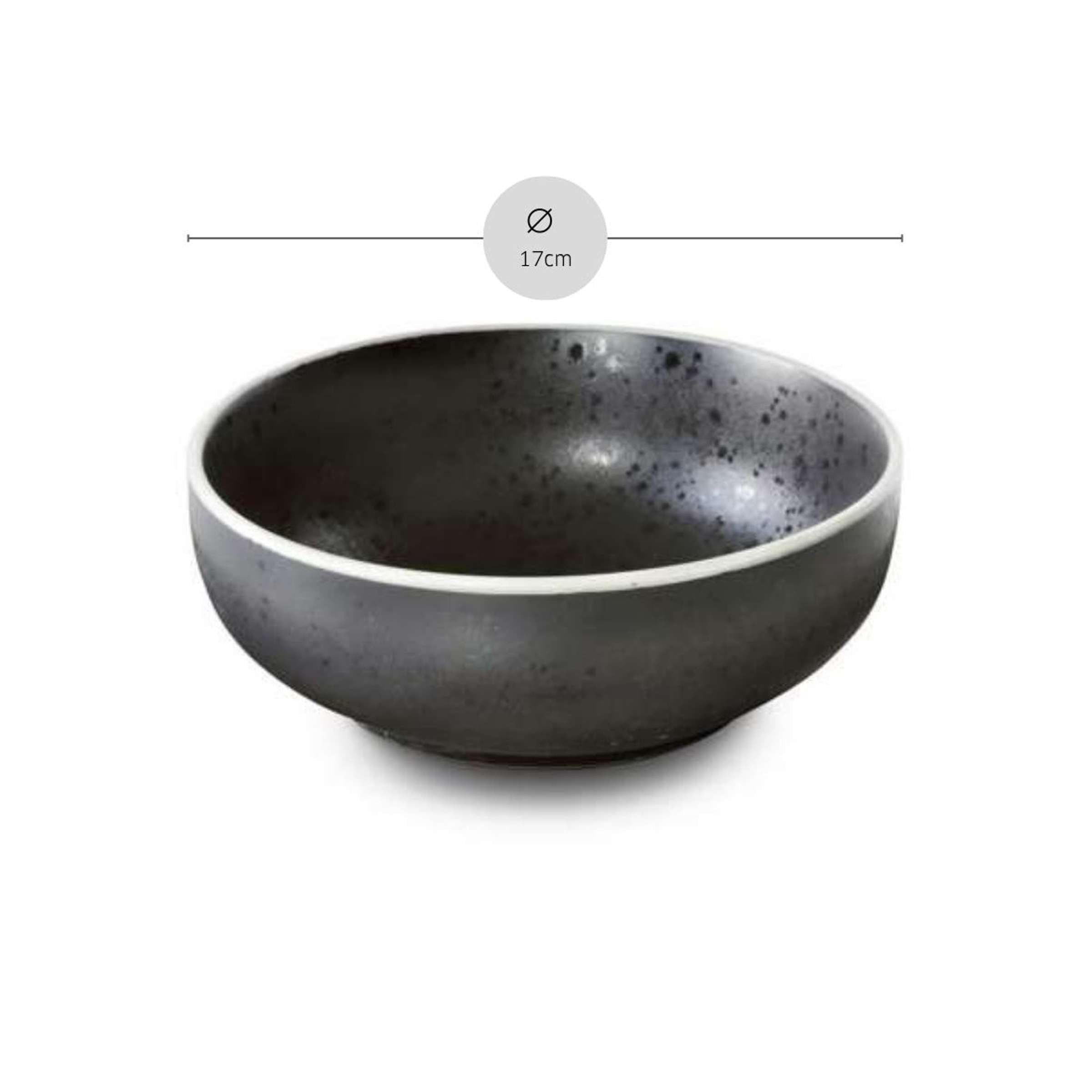 ASTER GRANITE Salatteller schwarz,weiß 6 Stück