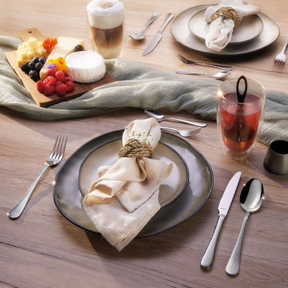 SHADOW NACRE Speiseteller grau,weiß 6 Stück