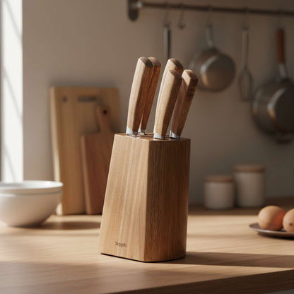 WOOD Messerblock 5-teilig