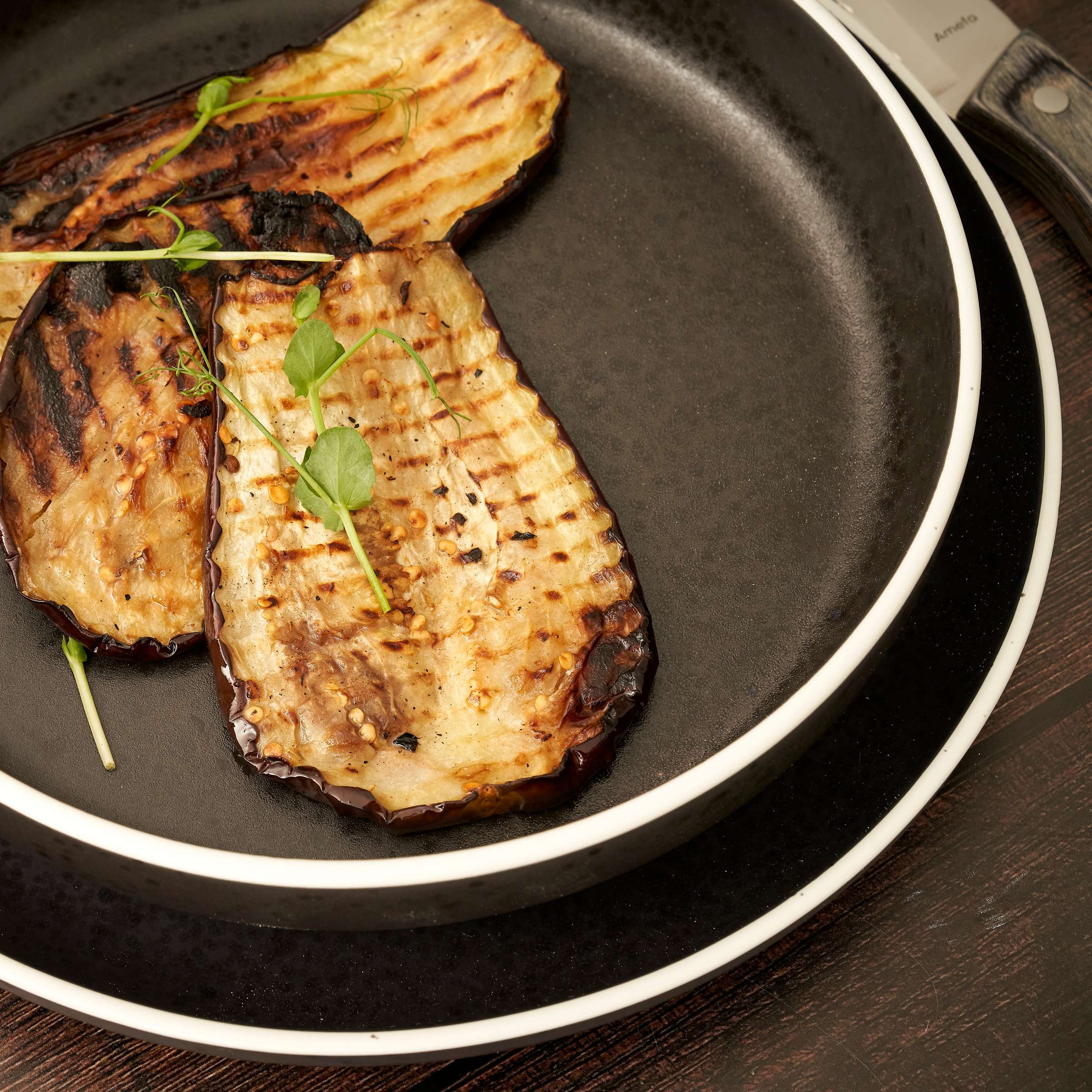 ASTER GRANITE Speiseteller schwarz,weiß 6 Stück