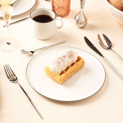 YAKA BLACK Speiseteller schwarz,weiß 6 Stück