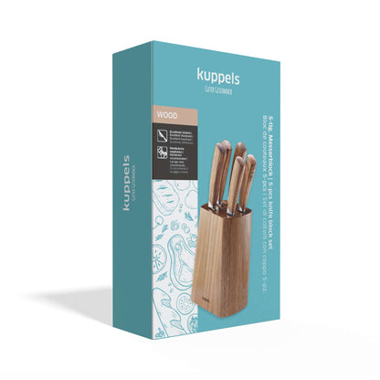 WOOD Messerblock 5-teilig