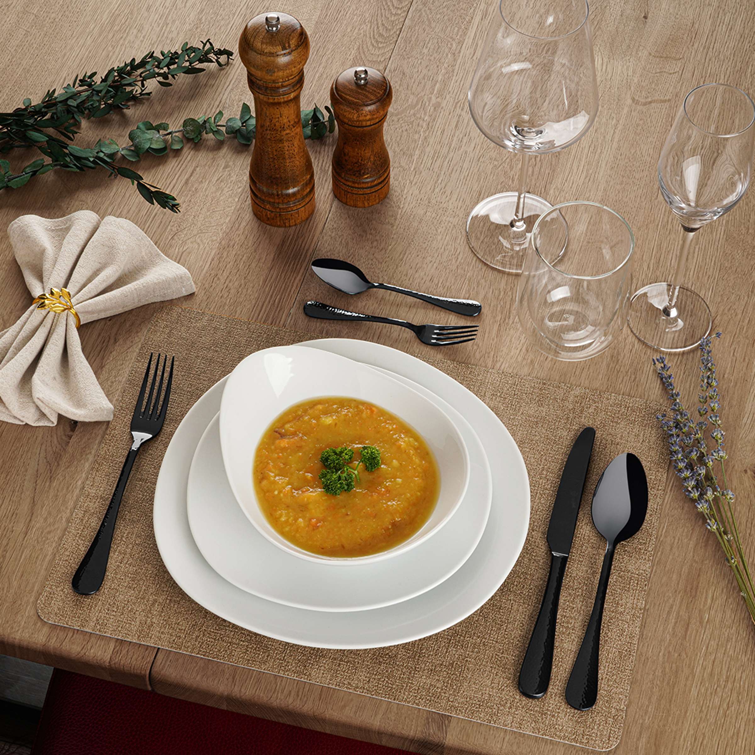 MONDO Besteckset 24-teilig PVD schwarz