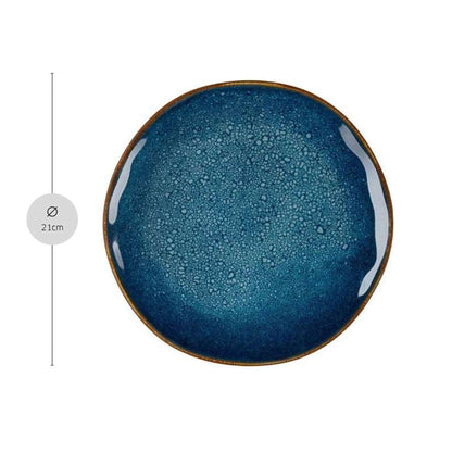 VERTIGO DENIM Dessertteller blau,braun 6 Stück