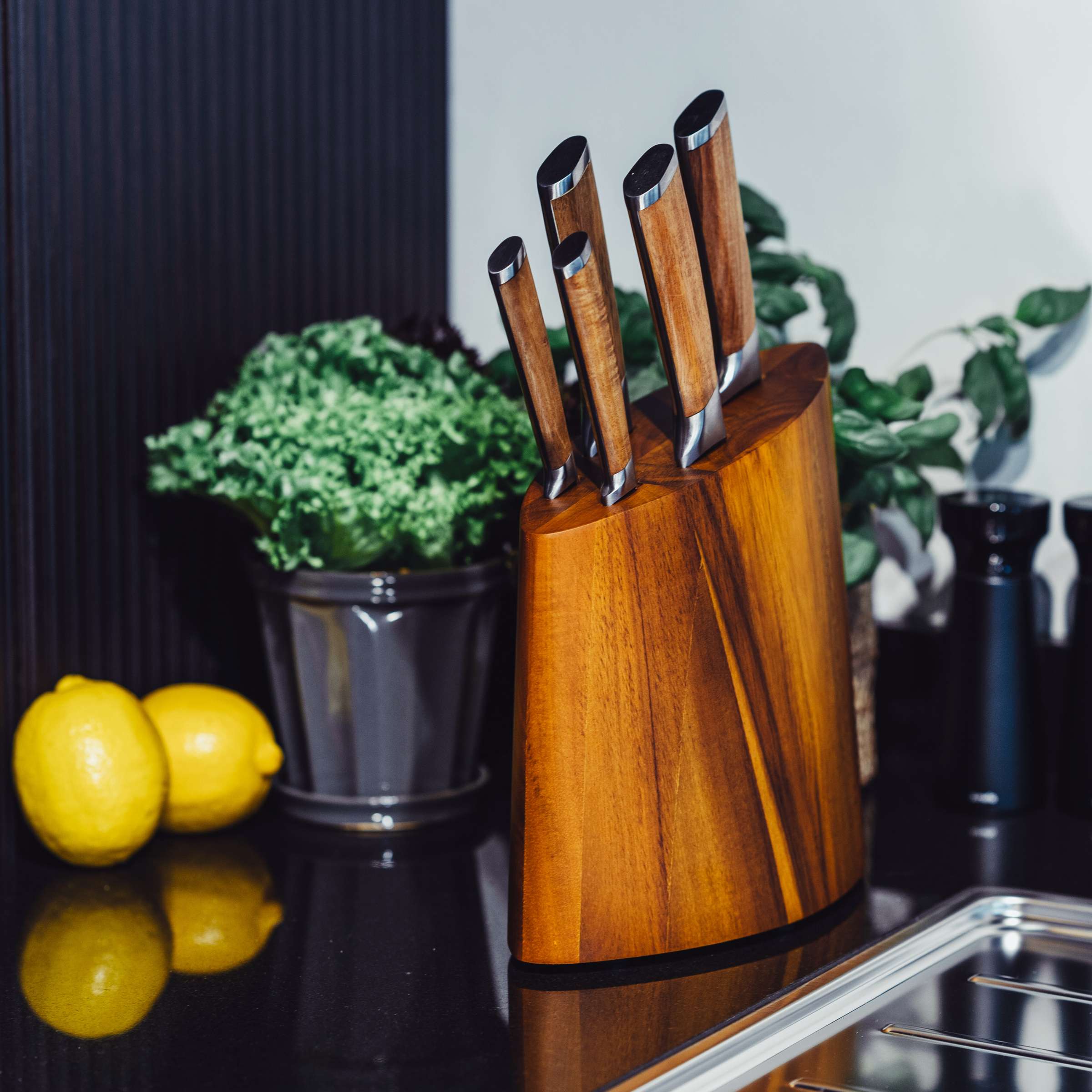 ACACIA Messerblock 5-teilig