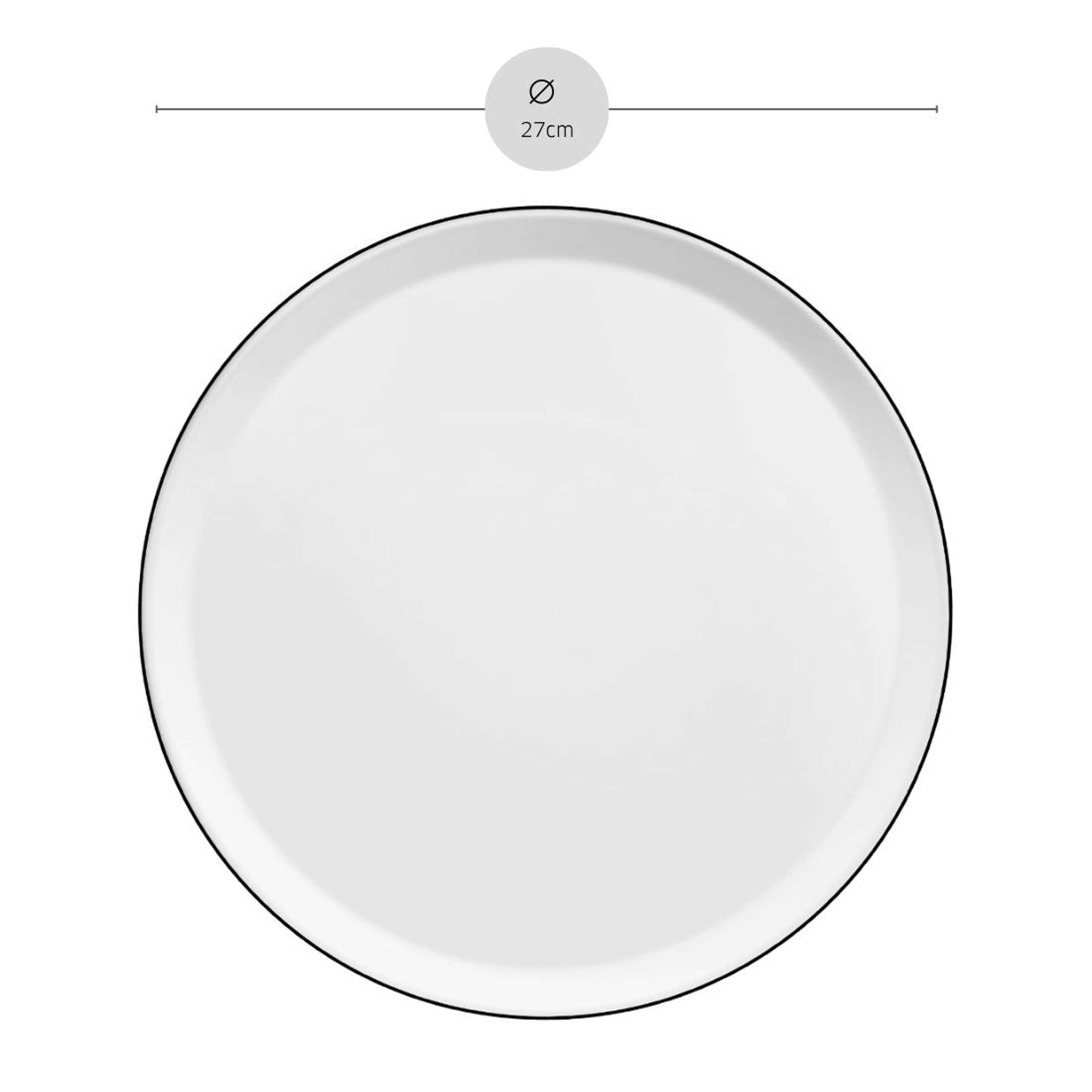 YAKA BLACK Speiseteller schwarz,weiß 6 Stück