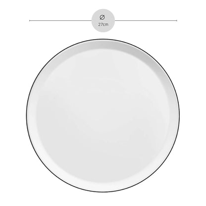 YAKA BLACK Speiseteller schwarz,weiß 6 Stück