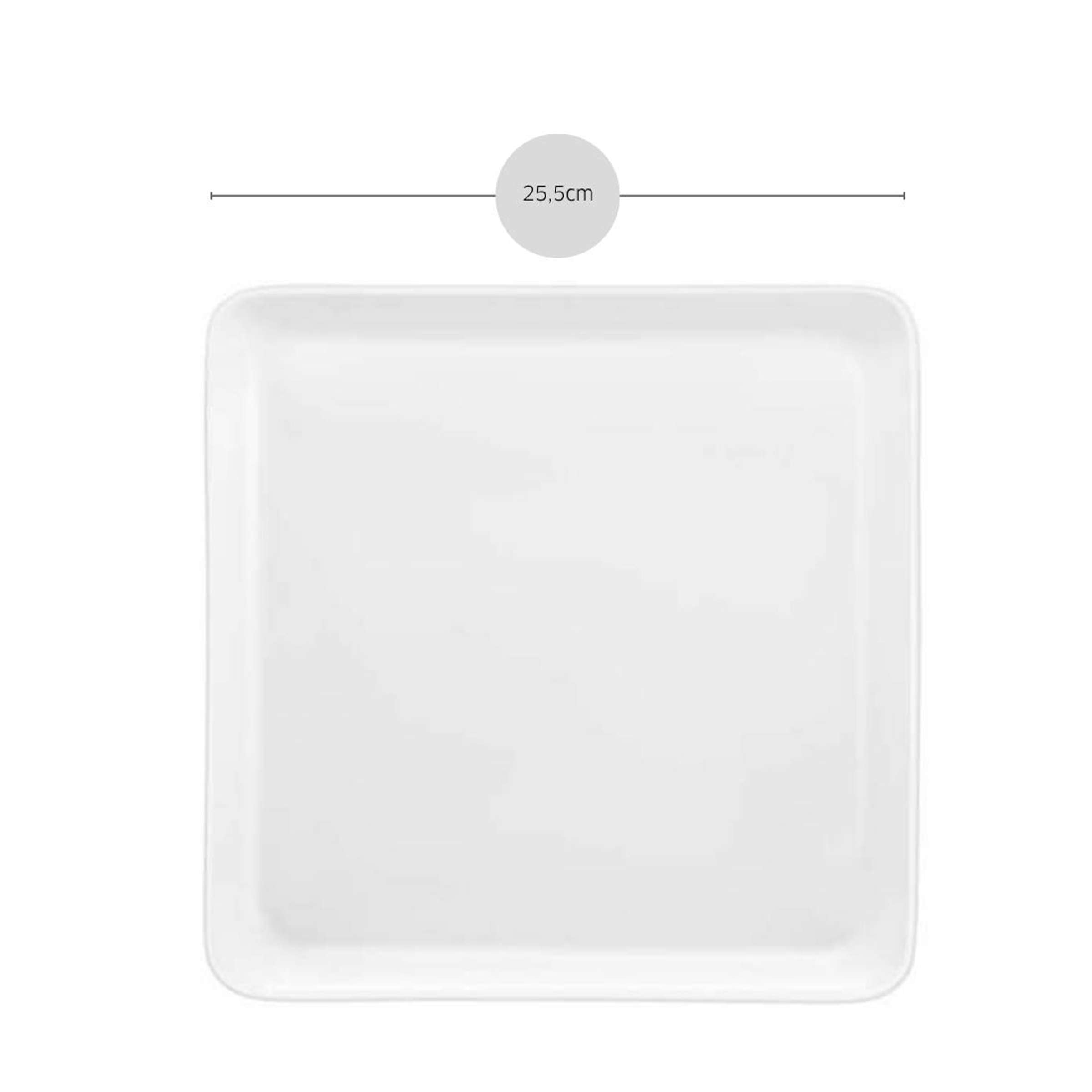 YAKA WHITE Speiseteller quadratisch, weiß 6 Stück
