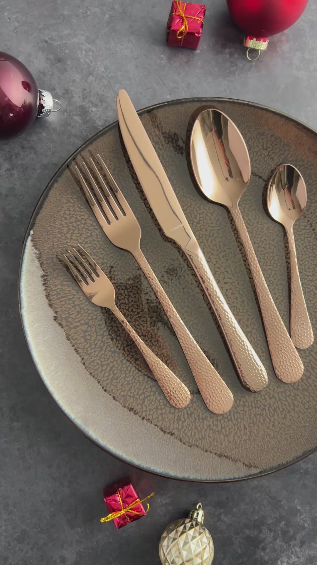 CRYSTAL Besteckset 30-teilig PVD rosé